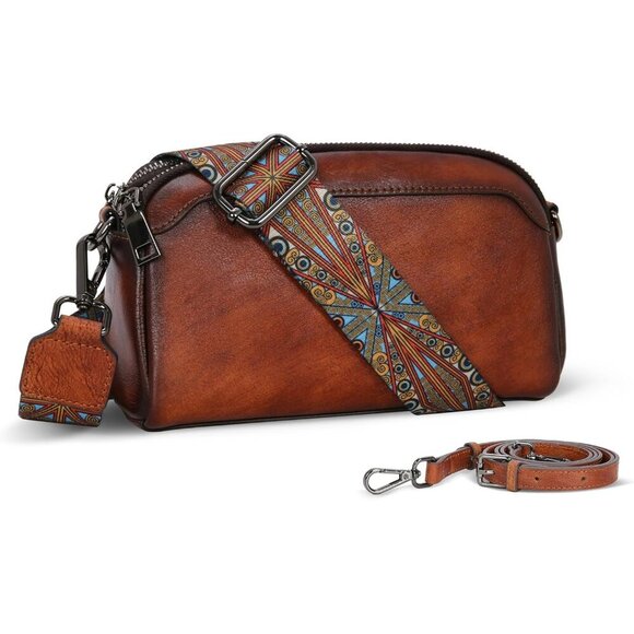 Chic Small Leather Shoulder Purse with Multiple Compartments - Travel Ready